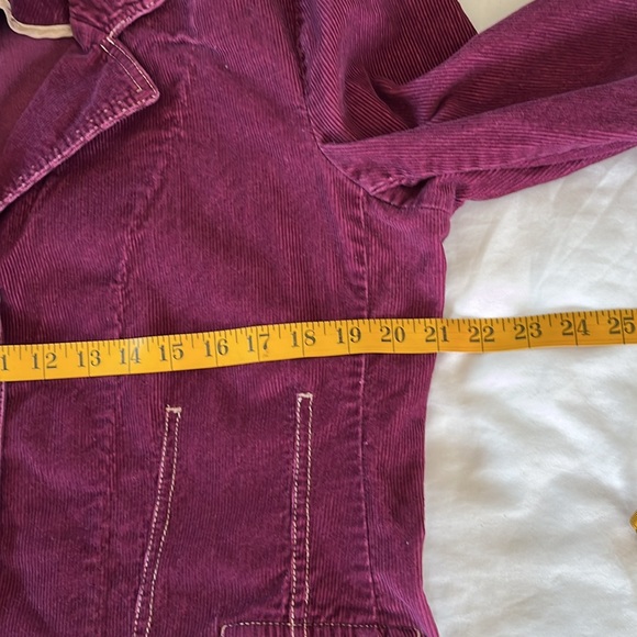 Sunset Cove Y2K VTG corduroy jacket cropped plum button-down front pockets 16p - Picture 12 of 13